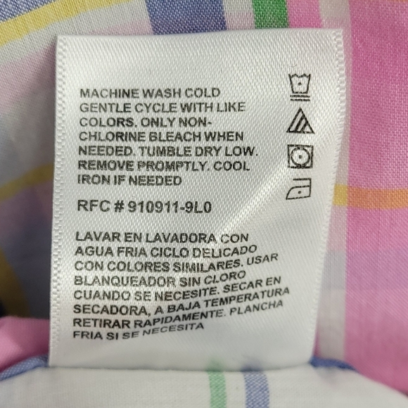 Wrangler Boy pastel plaid button Down Size XL 14/16 - Picture 8 of 9